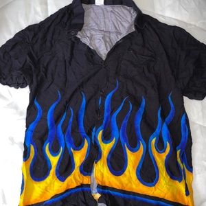 Flame bowling shirt